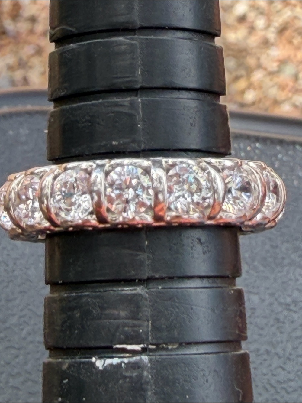 Vintage Sterling Silver 925 CZ Band Size Band Size 6 Vietnam #431